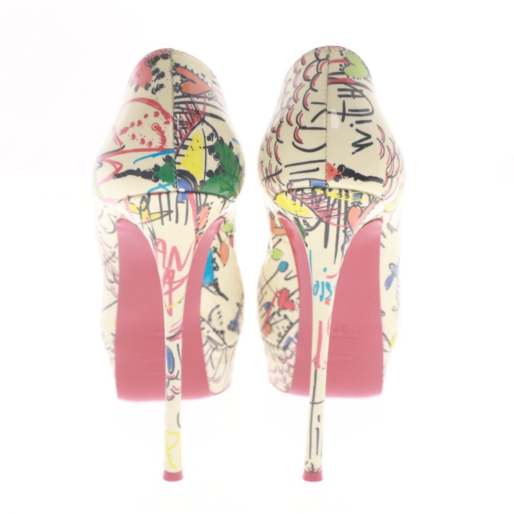 ■ クリスチャンルブタン Christian Louboutin パンプス 靴 ハイヒール オープントゥ 総柄 レディース 37 (24.0cm相当) マルチカラー