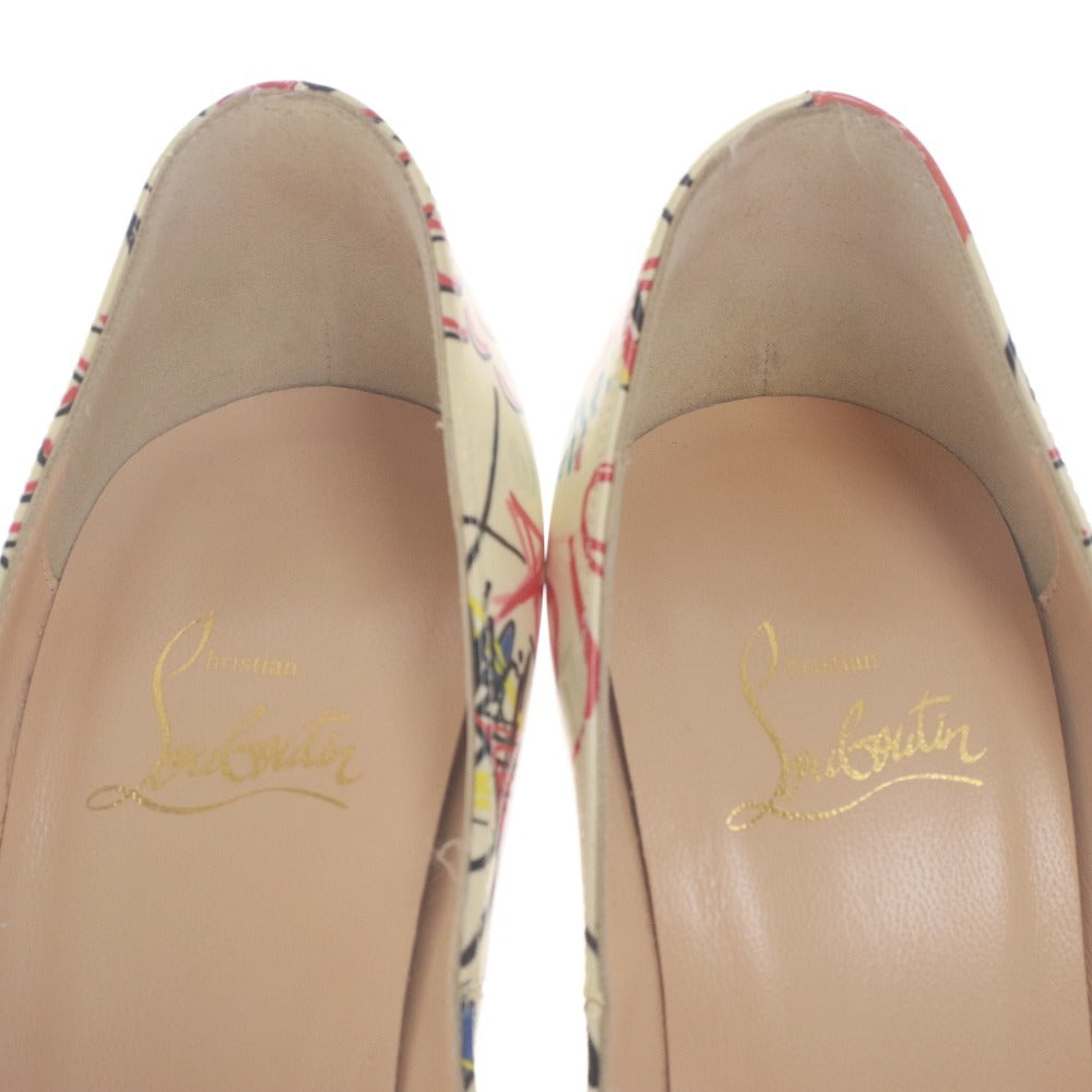 ■ クリスチャンルブタン Christian Louboutin パンプス 靴 ハイヒール オープントゥ 総柄 レディース 37 (24.0cm相当) マルチカラー