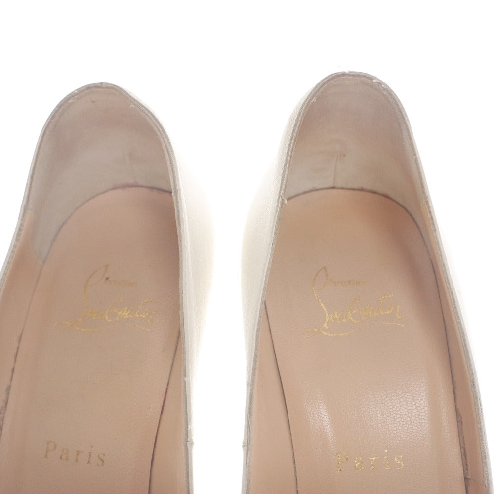 ■ クリスチャンルブタン Christian Louboutin パンプス サンダル 靴 スタッズ ヒール オープントゥ レディース 37 (24.0cm相当) ホワイト