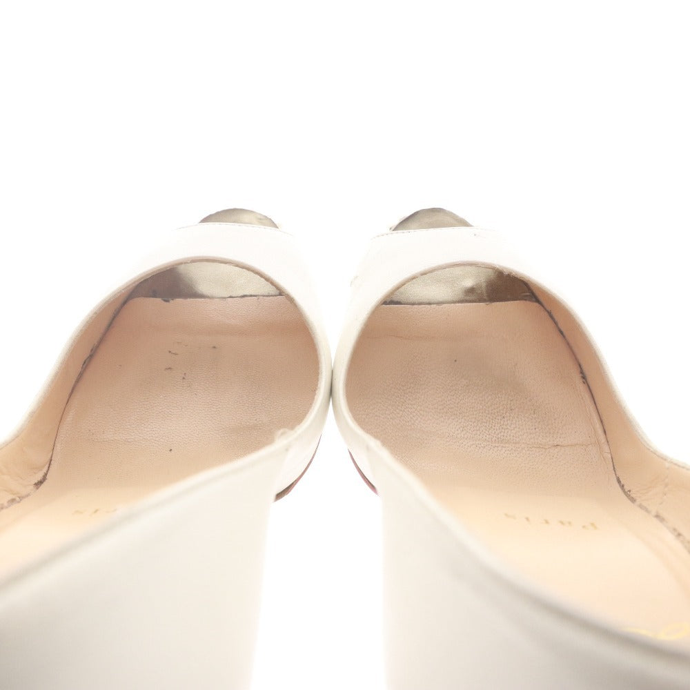 ■ クリスチャンルブタン Christian Louboutin パンプス サンダル 靴 スタッズ ヒール オープントゥ レディース 37 (24.0cm相当) ホワイト