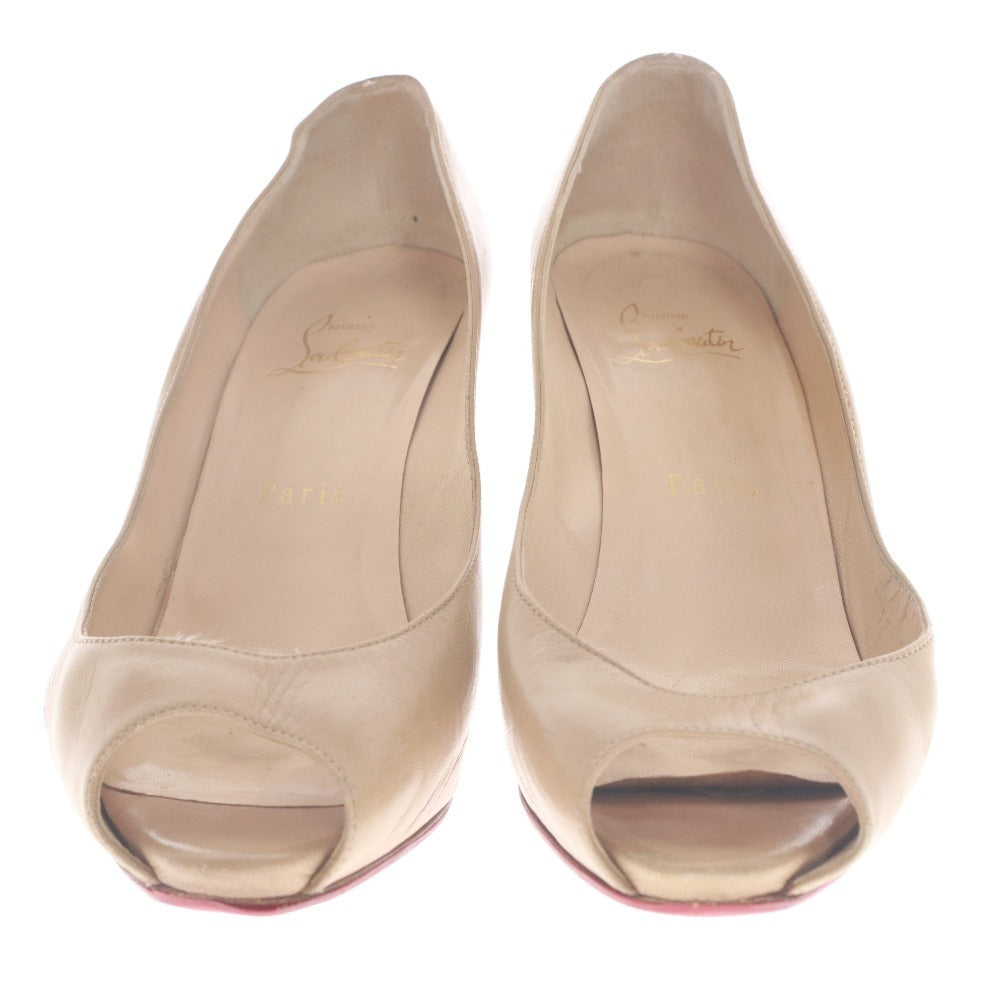 ■ クリスチャンルブタン Christian Louboutin パンプス サンダル 靴 ハイヒール オープントゥ レディース 36 1/2 (23.5cm相当) ベージュ