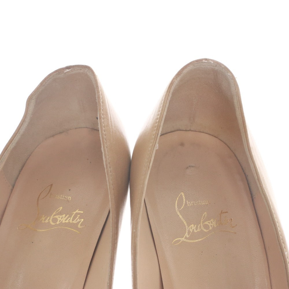 ■ クリスチャンルブタン Christian Louboutin パンプス サンダル 靴 ハイヒール オープントゥ レディース 36 1/2 (23.5cm相当) ベージュ