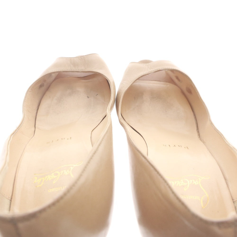 ■ クリスチャンルブタン Christian Louboutin パンプス サンダル 靴 ハイヒール オープントゥ レディース 36 1/2 (23.5cm相当) ベージュ
