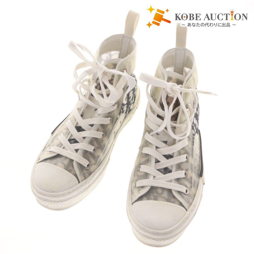 ■ ディオール Dior スニーカー シューズ 靴 オブリーク B23 ハイトップスニーカー ハイカット レディース 37 (24.0cm相当) ホワイト