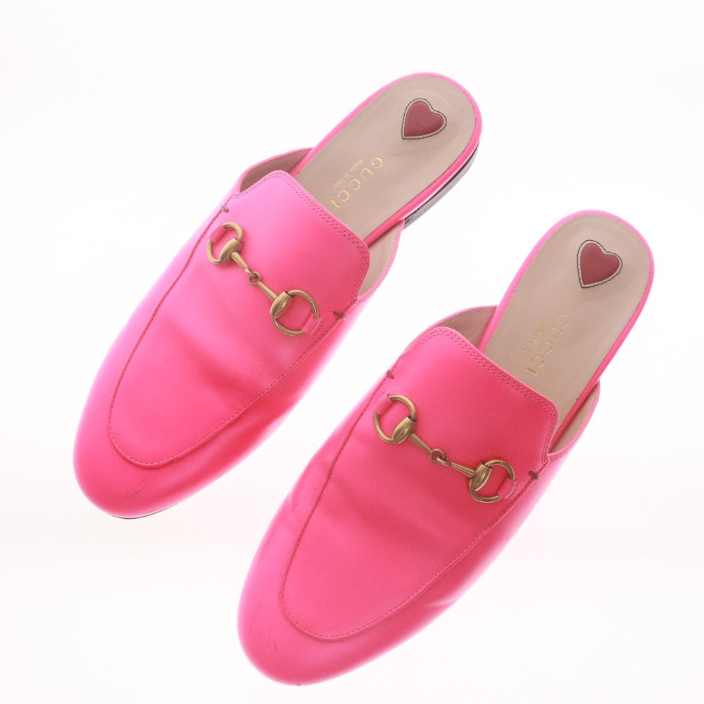 ■ GUCCI グッチ サンダル ミュール シューズ 靴 hホースビット イタリア製 レディース 37 1/2 (24.0cm~24.5cm相当) ピンク