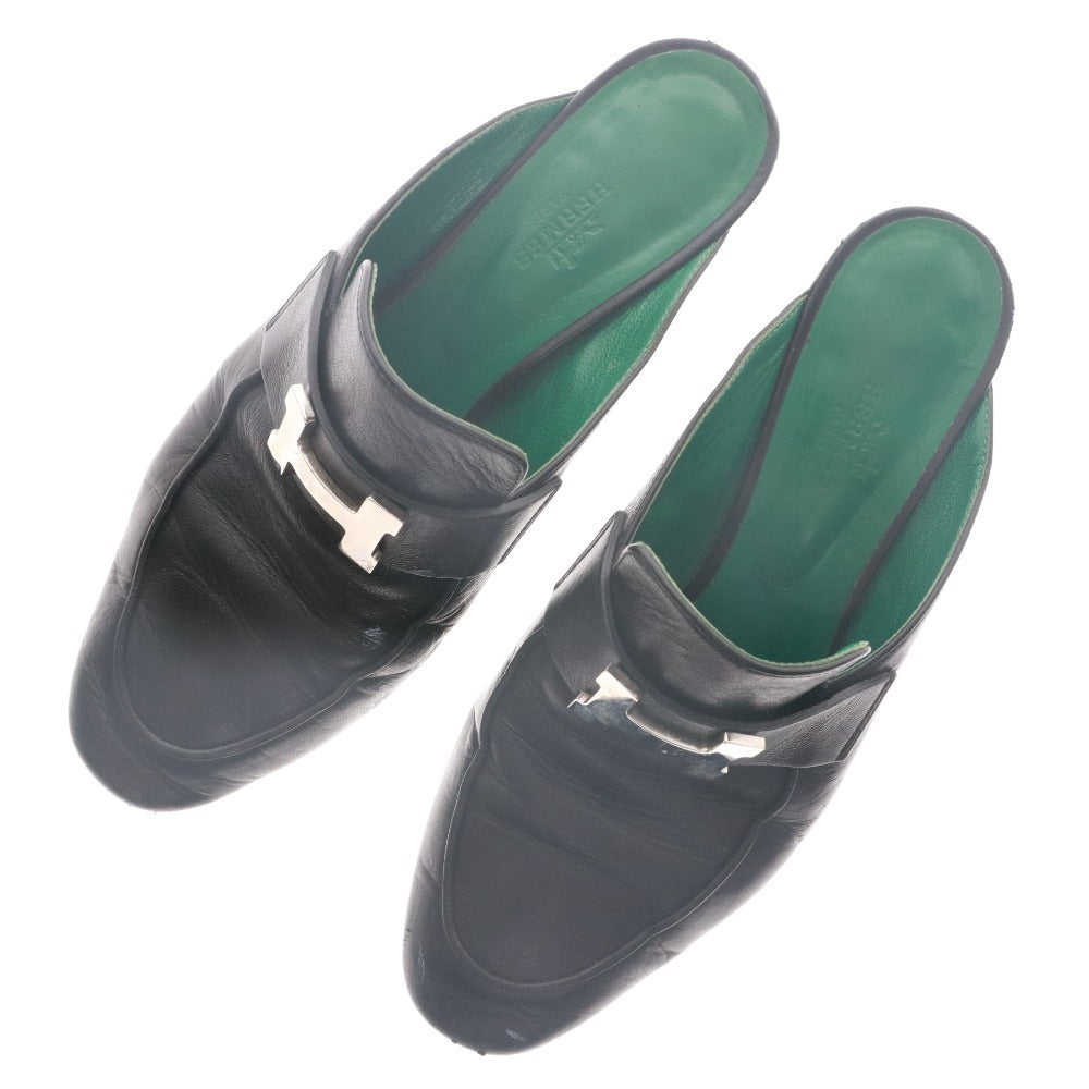 ■ HERMES エルメス サンダル ミュール パラディ 172103Z 靴 Hバックル イタリア製 レディース 36 1/2 (23.0cm~23.5cm相当) ブラック