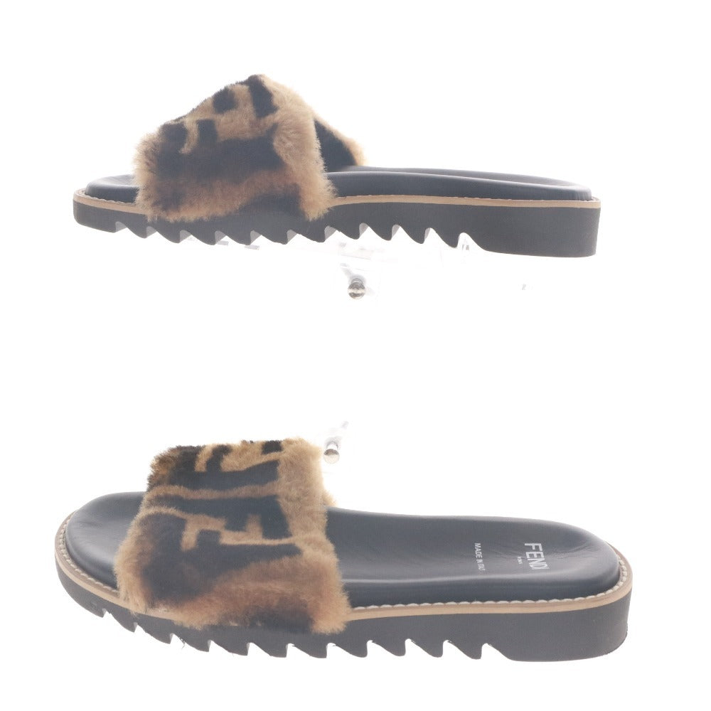 ■ FENDI フェンディ サンダル スリッパ 靴 ロゴ レディース ブラック ブラウン