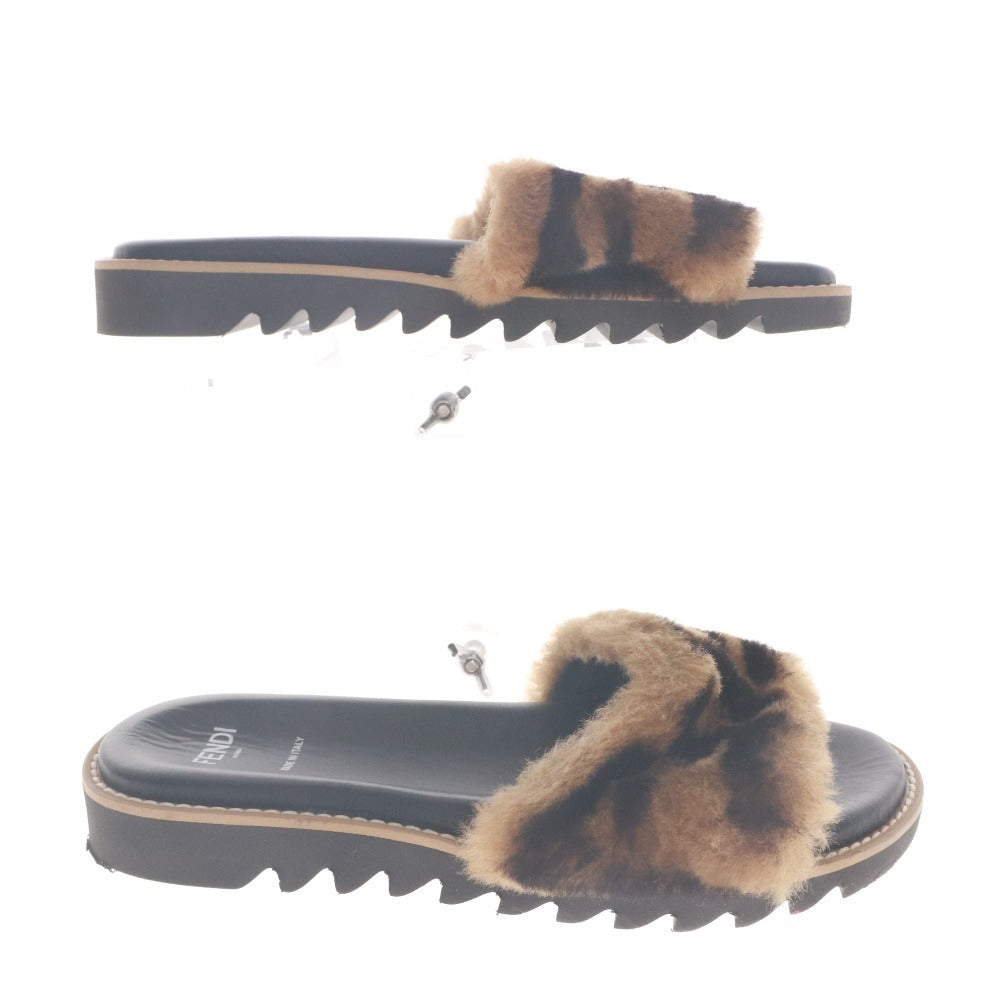 ■ FENDI フェンディ サンダル スリッパ 靴 ロゴ レディース ブラック ブラウン