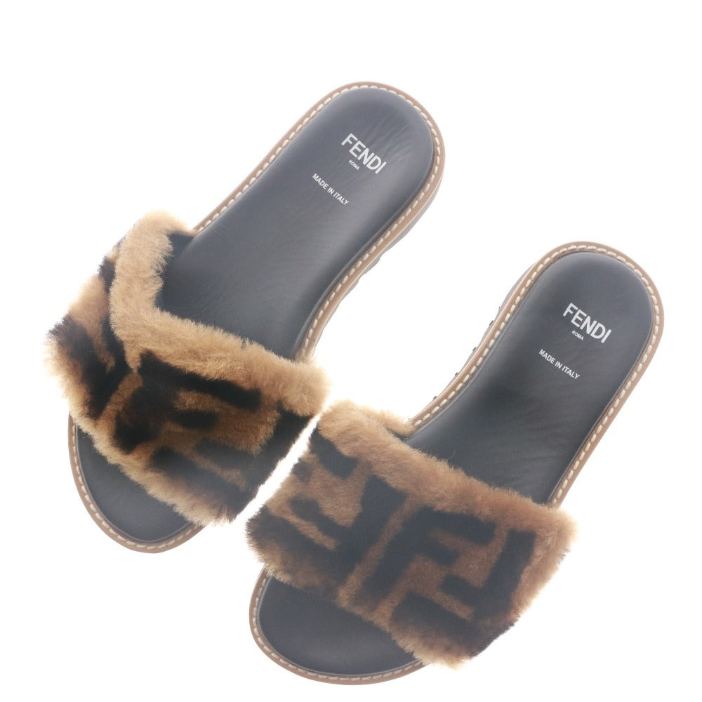 ■ FENDI フェンディ サンダル スリッパ 靴 ロゴ レディース ブラック ブラウン