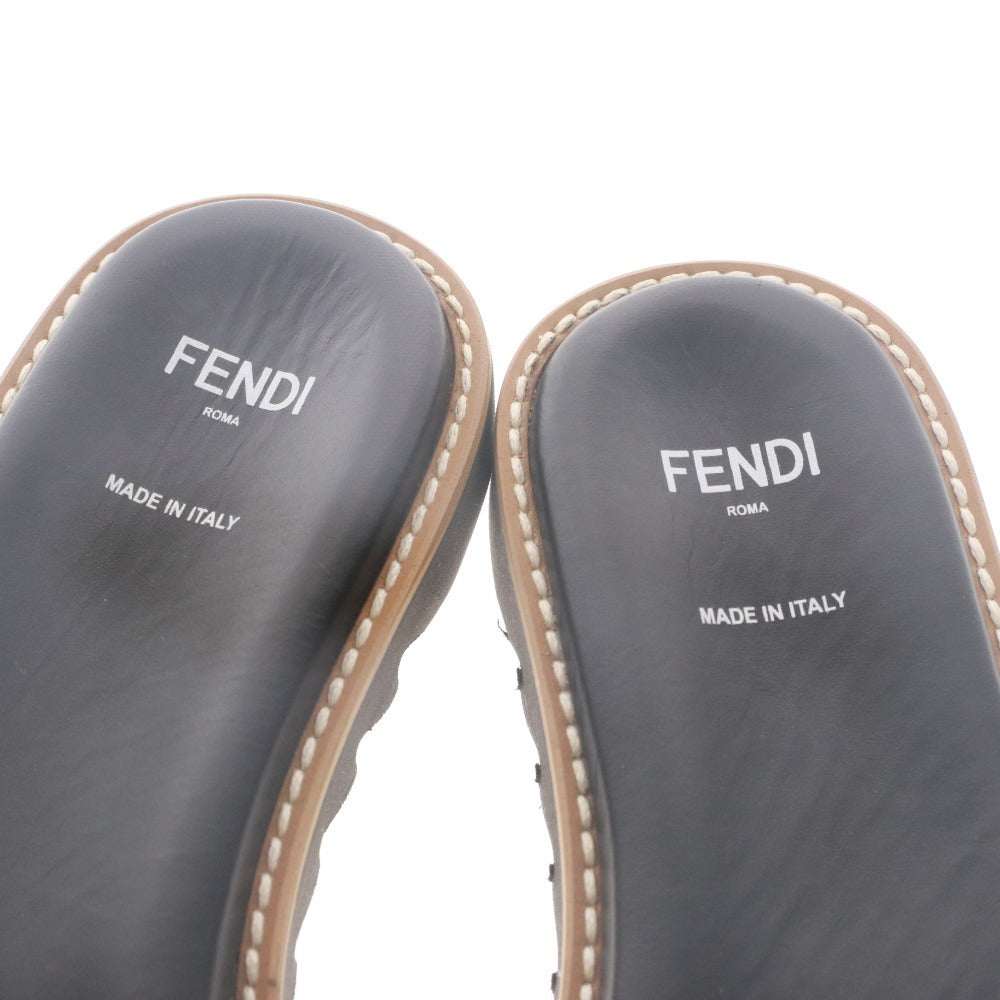 ■ FENDI フェンディ サンダル スリッパ 靴 ロゴ レディース ブラック ブラウン