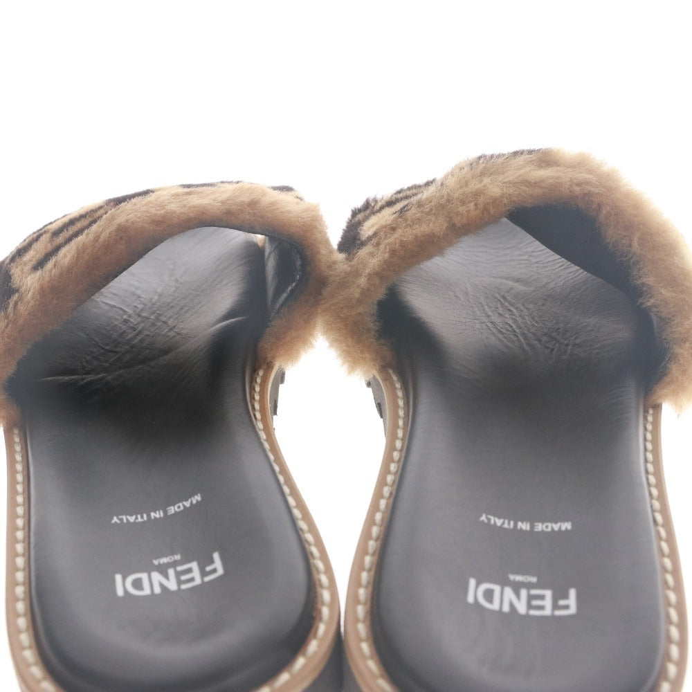 ■ FENDI フェンディ サンダル スリッパ 靴 ロゴ レディース ブラック ブラウン