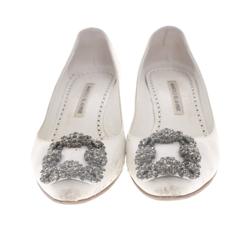 ■ MANOLO BLAHNIK マノロブラニク ヒール パンプス シューズ 靴 シルバー装飾 レディース 36 1/2 (23.0cm~23.5cm相当) ホワイト