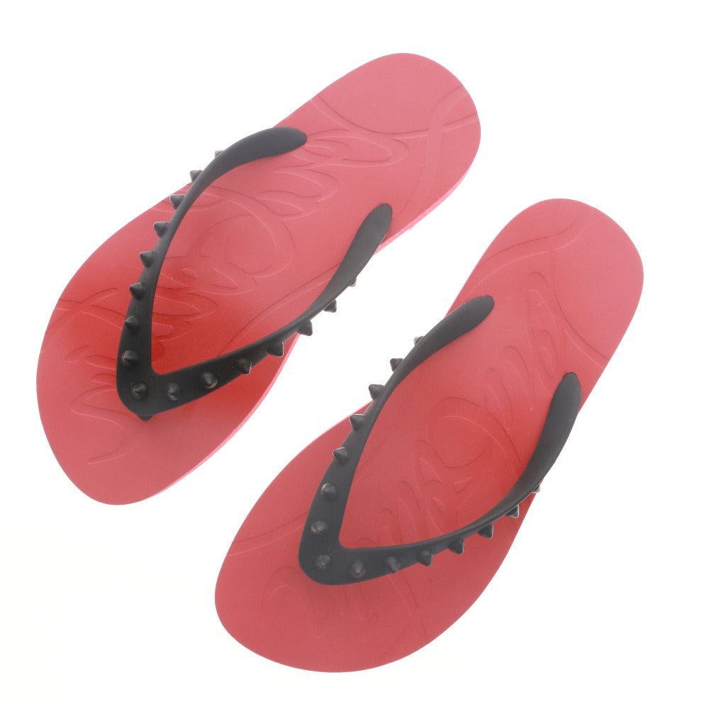 ■ Christian Louboutin クリスチャンルブタン ビーチ サンダル 靴 イタリア製 メンズ レディース 37 (23.5cm相当) レッド