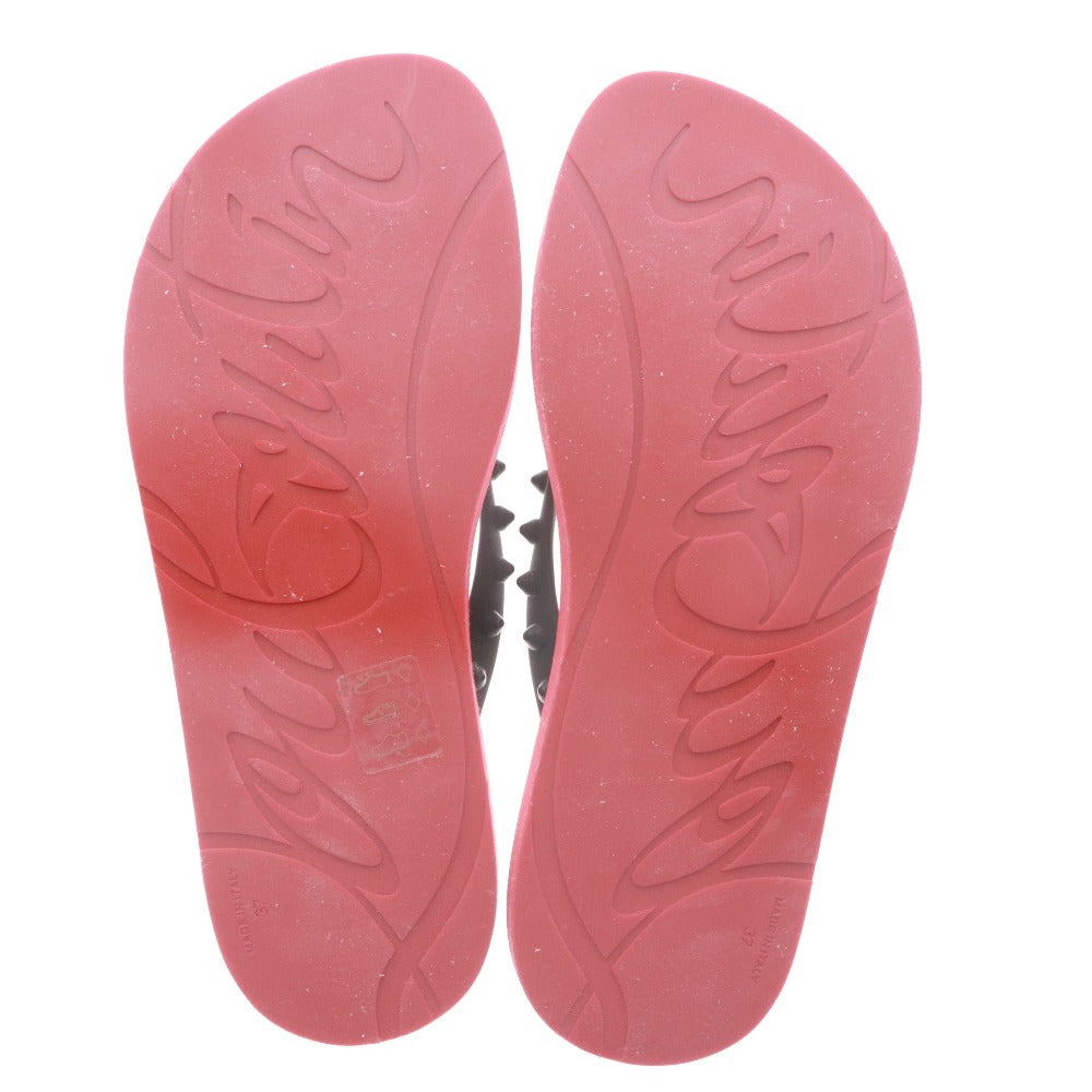 ■ Christian Louboutin クリスチャンルブタン ビーチ サンダル 靴 イタリア製 メンズ レディース 37 (23.5cm相当) レッド