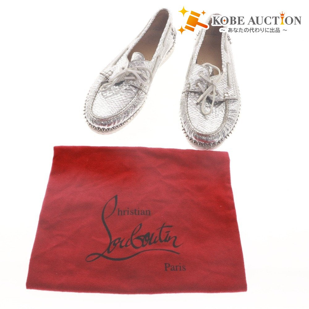 ■ Christian Louboutin クリスチャンルブタン スニーカー シューズ 靴 スタッズ 紐 メンズ 43 (27.0cm~27.5cm相当) シルバー