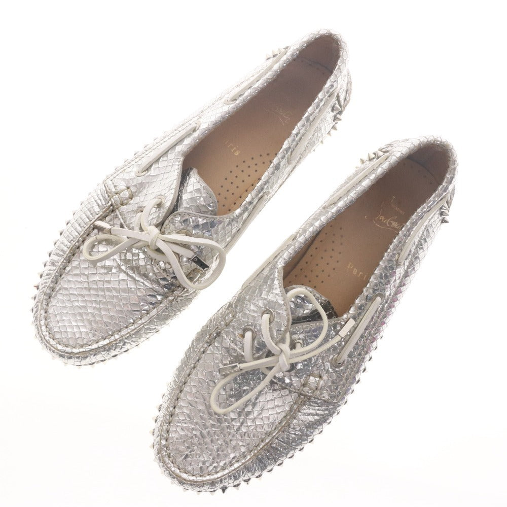 ■ Christian Louboutin クリスチャンルブタン スニーカー シューズ 靴 スタッズ 紐 メンズ 43 (27.0cm~27.5cm相当) シルバー