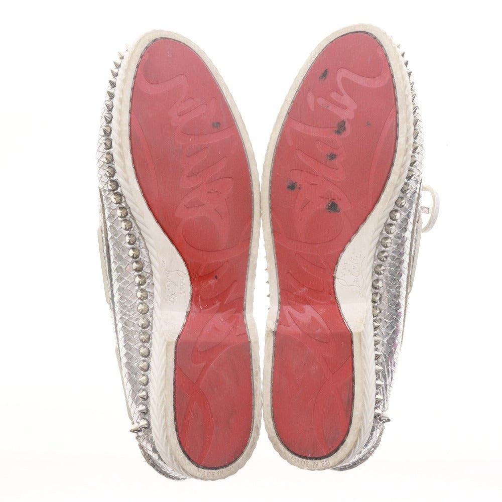 ■ Christian Louboutin クリスチャンルブタン スニーカー シューズ 靴 スタッズ 紐 メンズ 43 (27.0cm~27.5cm相当) シルバー