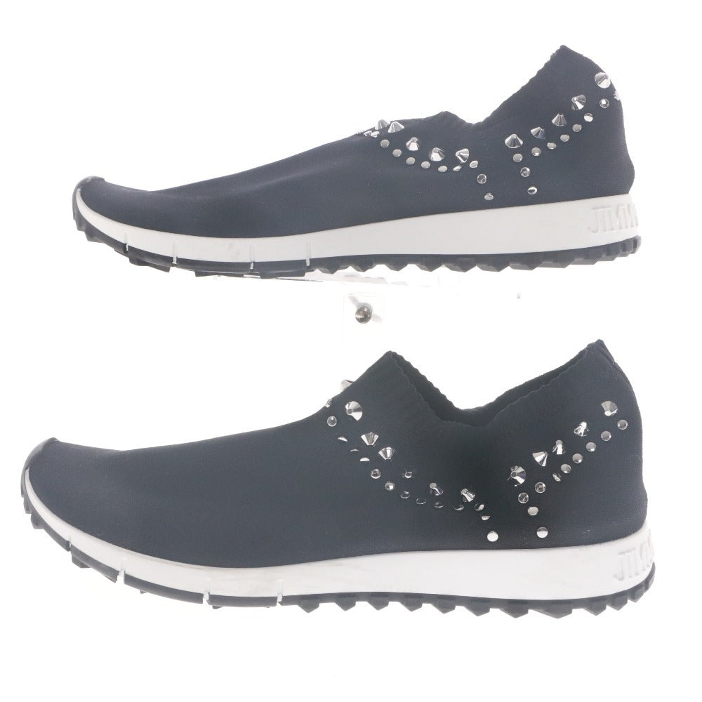 ■ JIMMY CHOO ジミーチュウ スリッポン シューズ 靴 シルバースタッズ イタリア製 レディース 40 (25.0cm~25.5cm相当) ブラック