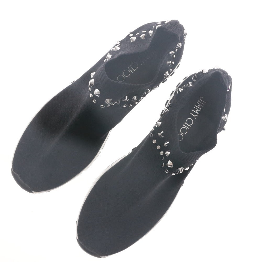 ■ JIMMY CHOO ジミーチュウ スリッポン シューズ 靴 シルバースタッズ イタリア製 レディース 40 (25.0cm~25.5cm相当) ブラック