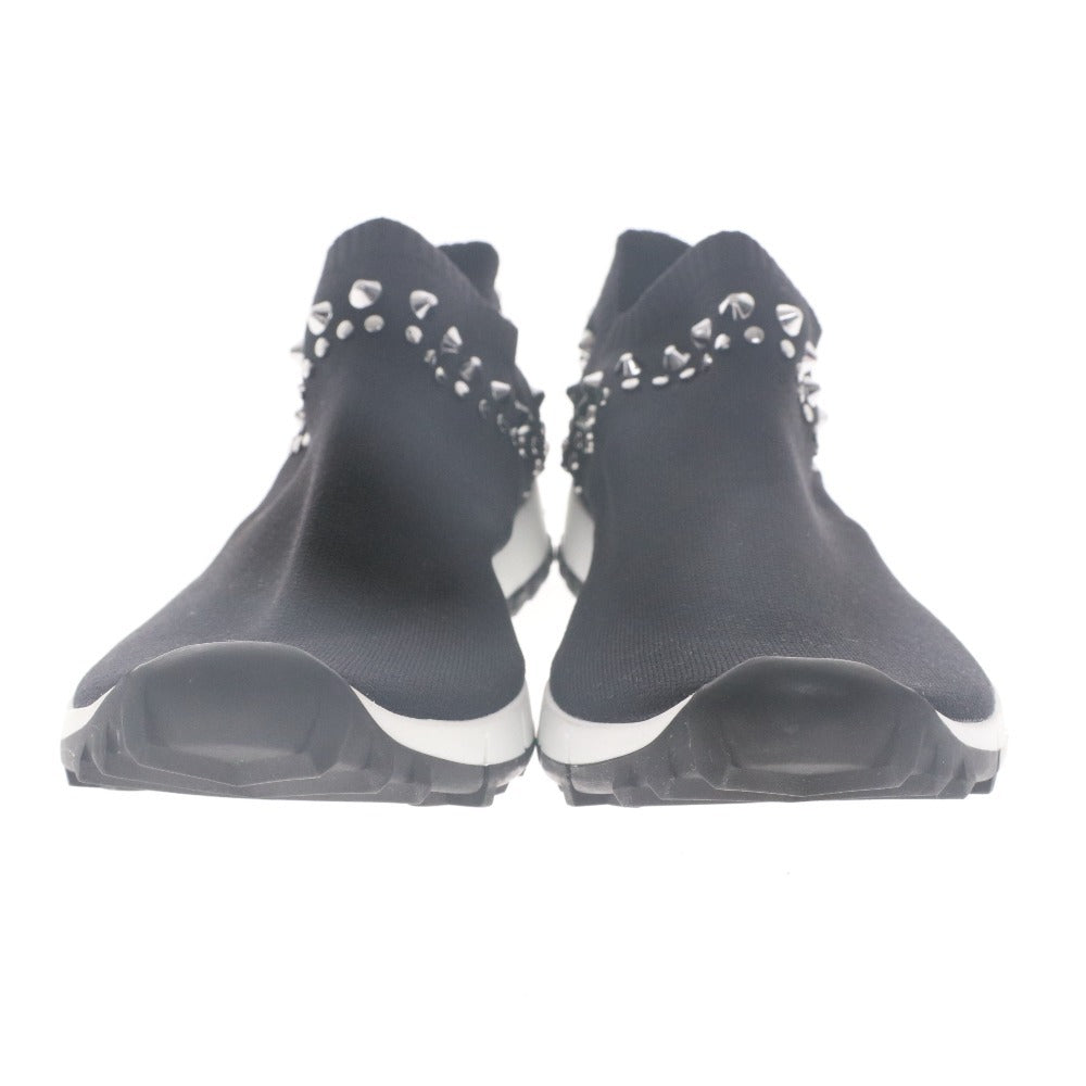 ■ JIMMY CHOO ジミーチュウ スリッポン シューズ 靴 シルバースタッズ イタリア製 レディース 40 (25.0cm~25.5cm相当) ブラック
