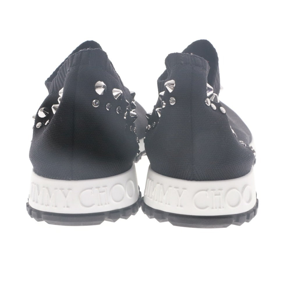 ■ JIMMY CHOO ジミーチュウ スリッポン シューズ 靴 シルバースタッズ イタリア製 レディース 40 (25.0cm~25.5cm相当) ブラック