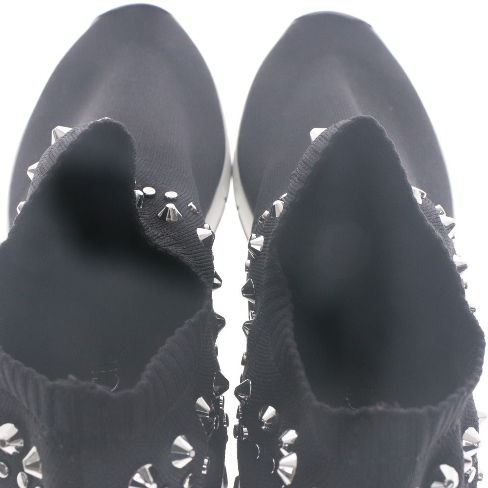 ■ JIMMY CHOO ジミーチュウ スリッポン シューズ 靴 シルバースタッズ イタリア製 レディース 40 (25.0cm~25.5cm相当) ブラック
