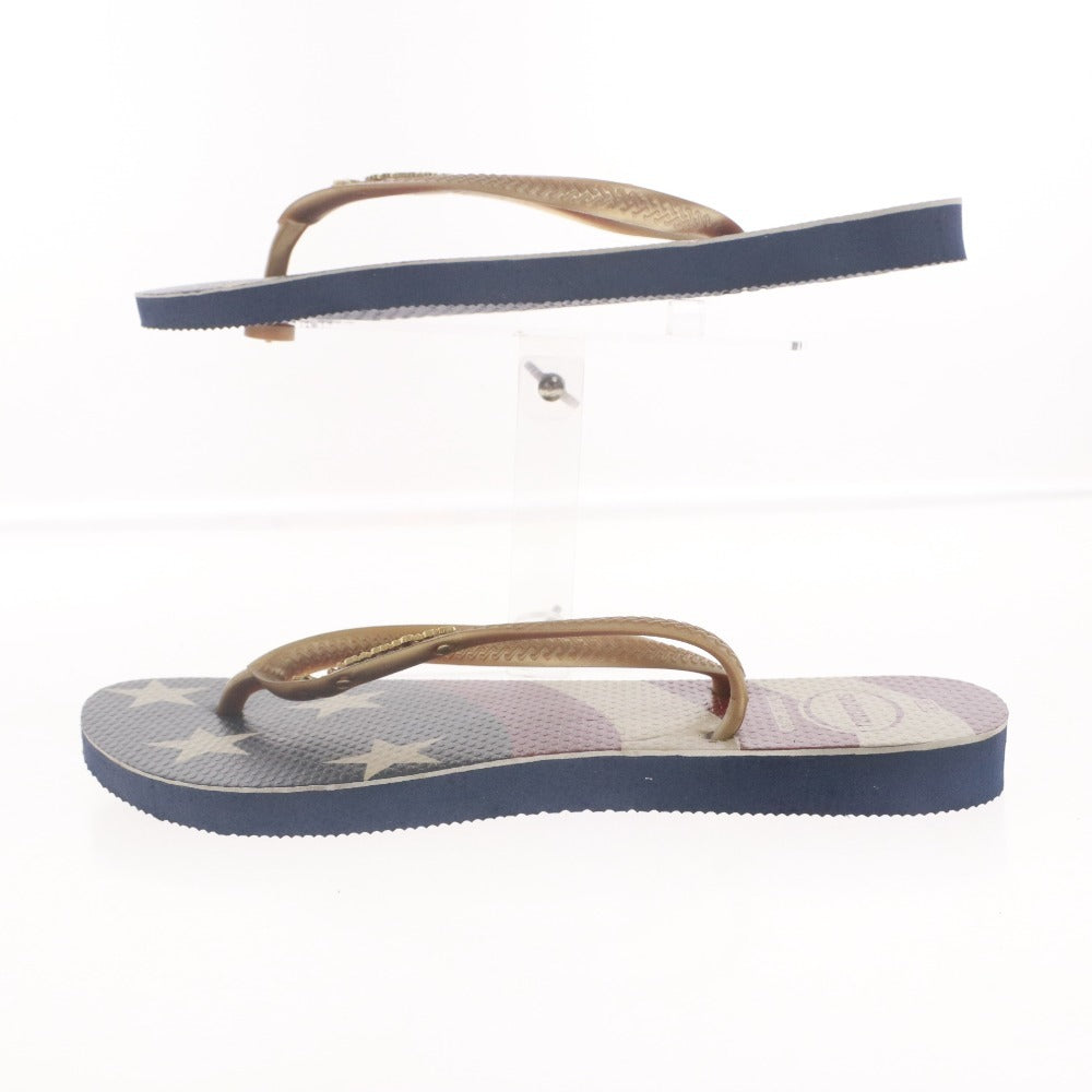 ■ havaianas ハワイアナス ビーチ サンダル スリッパ 靴 ゴールドスタッズ メンズ レディース 37-38 (23.5cm~24.5cm相当) マルチカラー