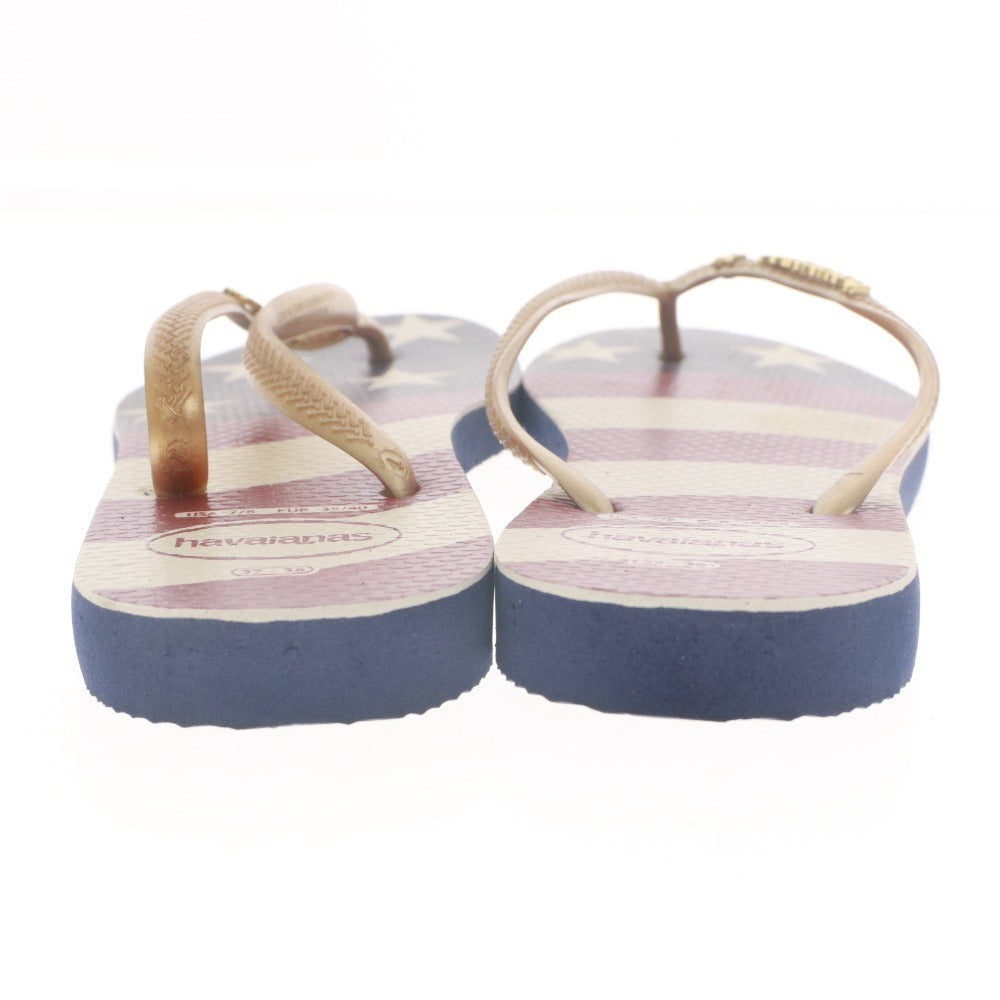 ■ havaianas ハワイアナス ビーチ サンダル スリッパ 靴 ゴールドスタッズ メンズ レディース 37-38 (23.5cm~24.5cm相当) マルチカラー