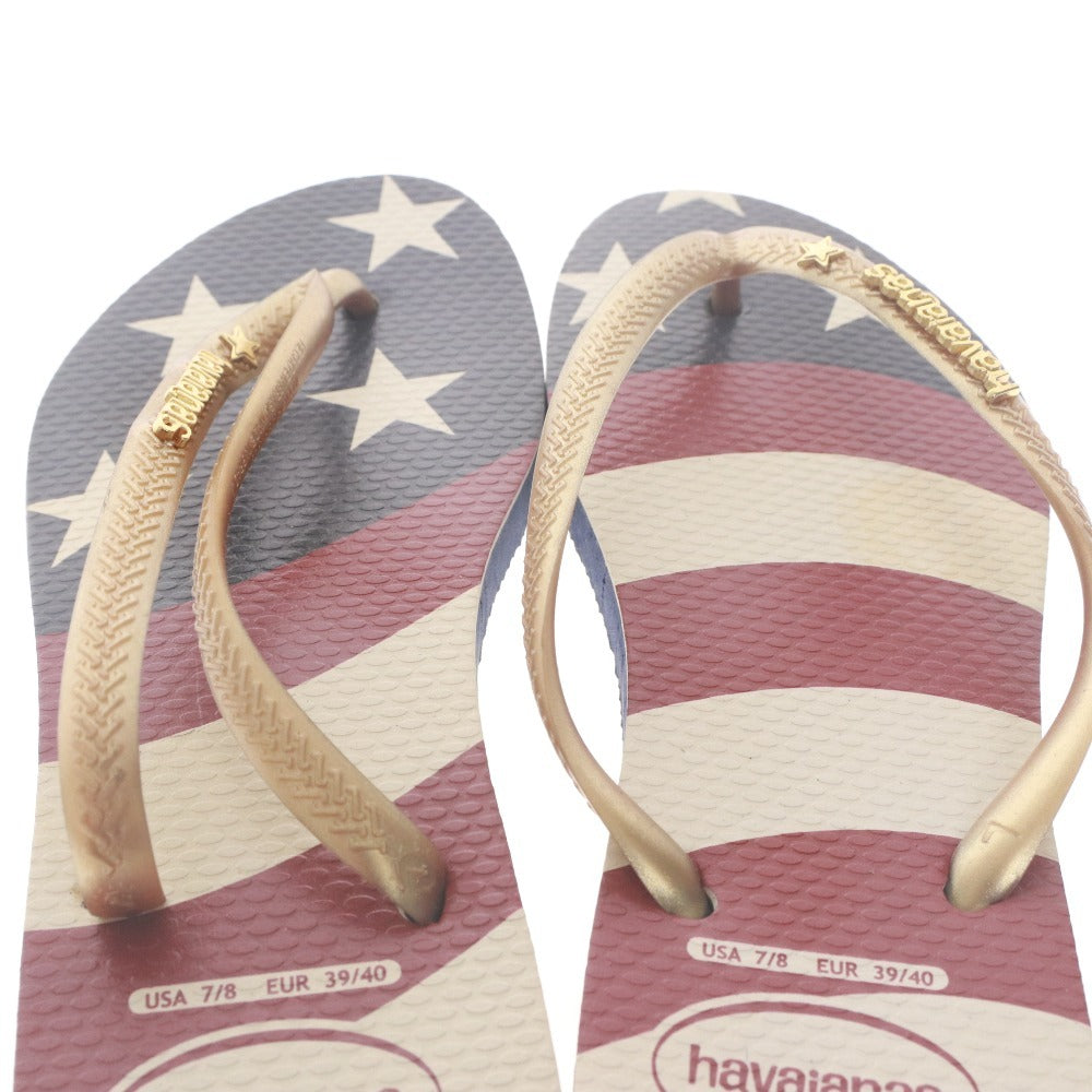 ■ havaianas ハワイアナス ビーチ サンダル スリッパ 靴 ゴールドスタッズ メンズ レディース 37-38 (23.5cm~24.5cm相当) マルチカラー