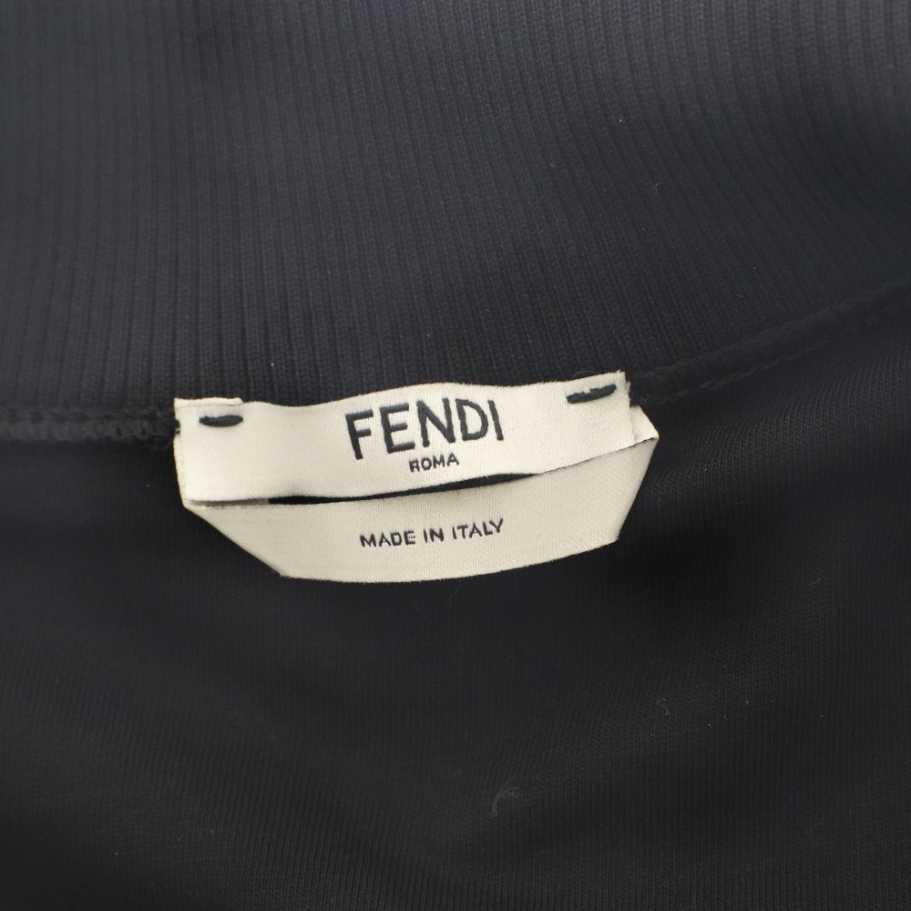 ■ FENDI フェンディ スウェット パーカー アウター ファスナー ポケット ジップアップ ズッカ柄 レディース XS ベージュ ダークブラウン