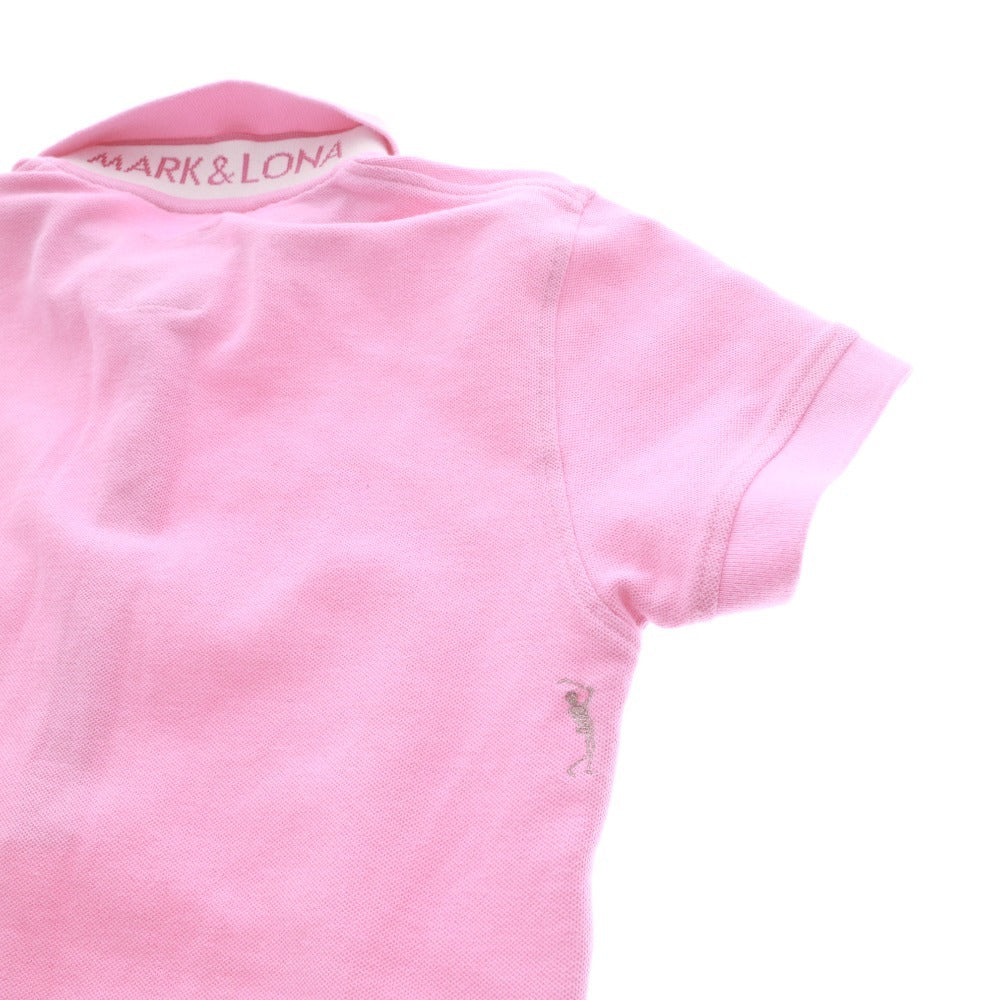 ■ MARK＆LONA マークアンドロナ ワンピース トップス ボトムス 無地 ワンポイント ボタン 襟 レディース S ピンク