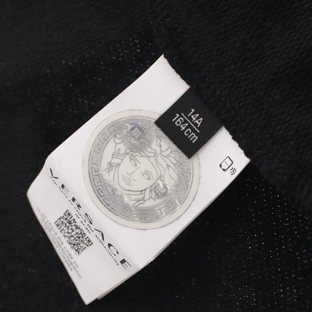 ■ VERSACE ヴェルサーチ パーカー アウター ファスナー ポケット フード イタリア製 メンズ レディース 14A ブラック