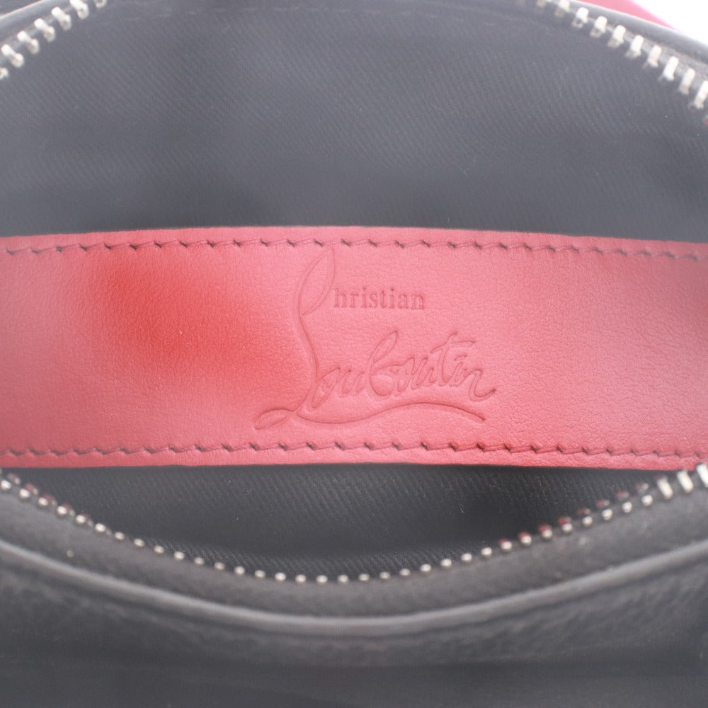 ■ Christian Louboutin クリスチャンルブタン ショルダーバッグ 鞄 ブラックスタッズ 棘 ファスナー メンズ レディース ブラック