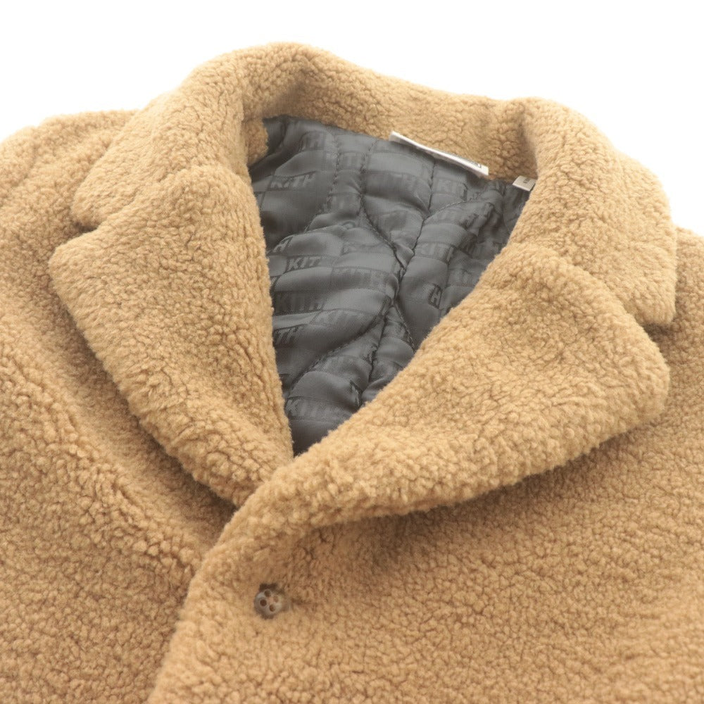 ■ KITH KIDS キス キッズ 子供用 コート 長袖 アウター ジャケット 襟 ボタン 内側ロゴ柄 メンズ レディース サイズ12 ブラウン系