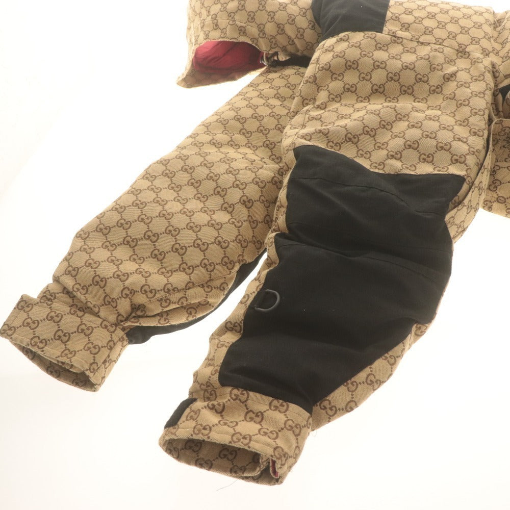 ● GUCCI x THE NORTH FACE グッチ ノースフェイス コラボ ダウンジャケット 長袖 アウター GG柄 イタリア製 メンズ L ベージュ系 黒