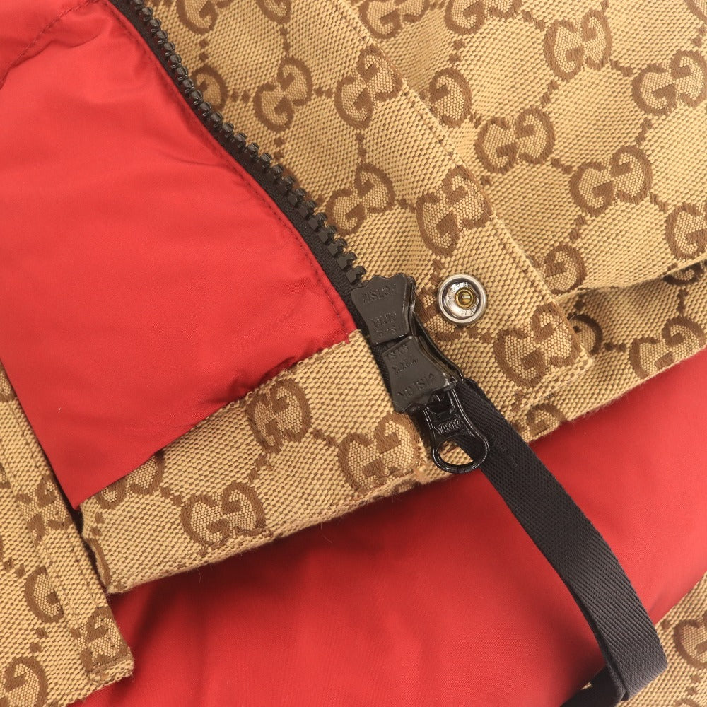 ● GUCCI x THE NORTH FACE グッチ ノースフェイス コラボ ダウンジャケット 長袖 アウター GG柄 イタリア製 メンズ L ベージュ系 黒