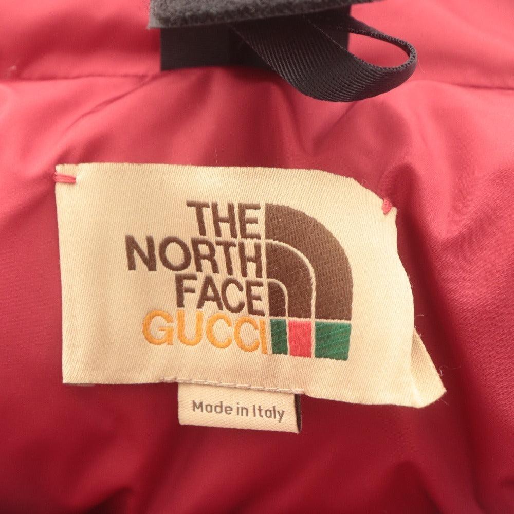 ● GUCCI x THE NORTH FACE グッチ ノースフェイス コラボ ダウンジャケット 長袖 アウター GG柄 イタリア製 メンズ L ベージュ系 黒