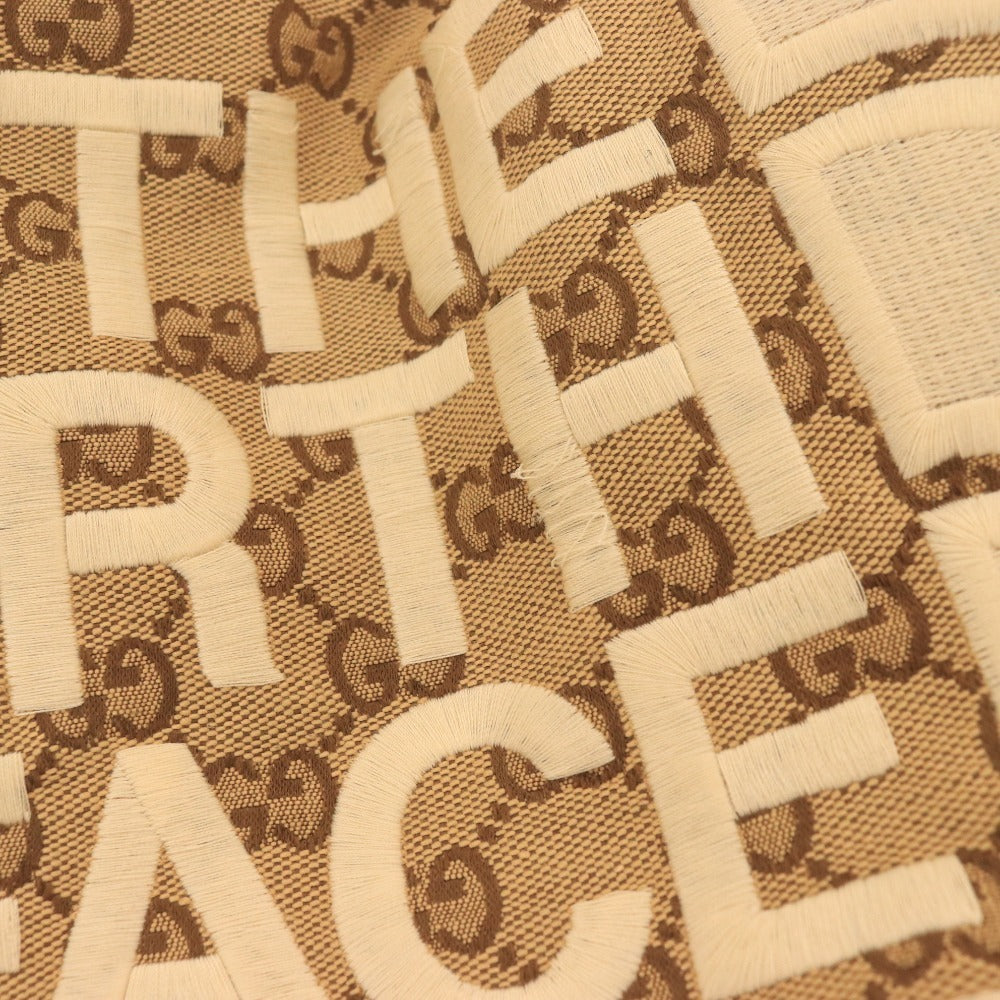 ● GUCCI x THE NORTH FACE グッチ ノースフェイス コラボ ダウンジャケット 長袖 アウター GG柄 イタリア製 メンズ L ベージュ系 黒
