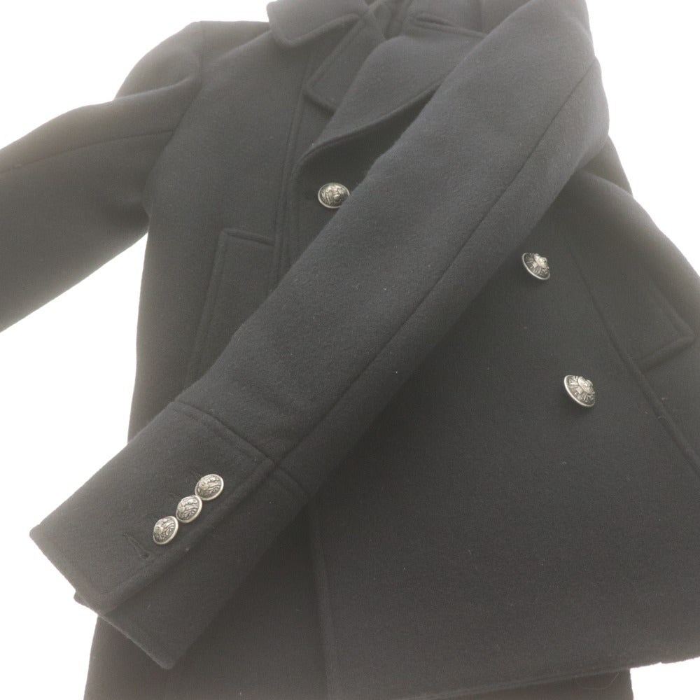 ■ BALMAIN バルマン P ピーコート 長袖 アウター ジャケット ロゴボタン メンズ 48 (M相当) ダークネイビー