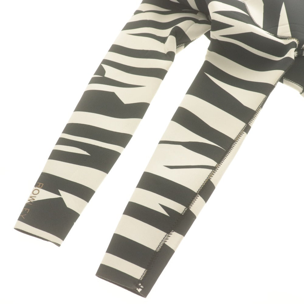 ■ CYNTHIA ROWLEY ウェットスーツ 長袖 シャーク デターレント ゼブラ柄 サーフィン SPF50+ レディース XS 白黒 タグ付き