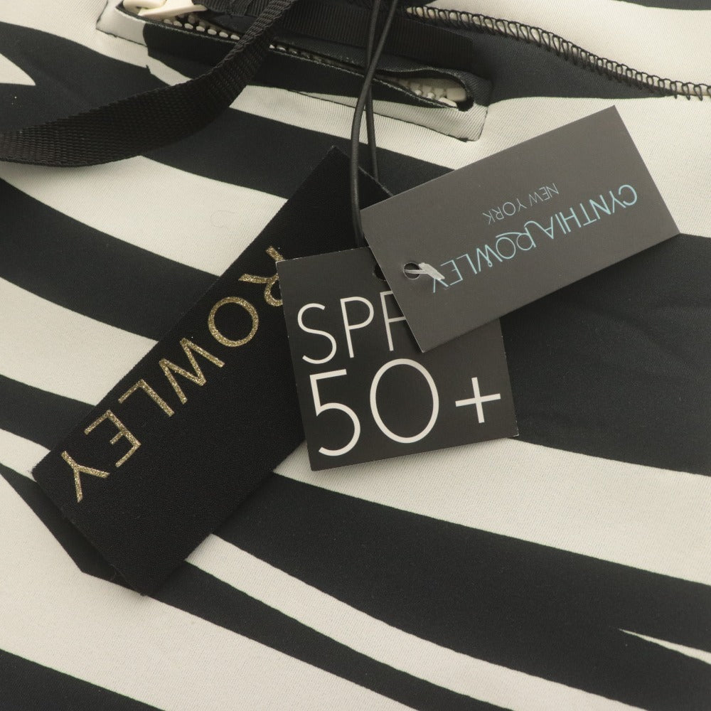 ■ CYNTHIA ROWLEY ウェットスーツ 長袖 シャーク デターレント ゼブラ柄 サーフィン SPF50+ レディース XS 白黒 タグ付き
