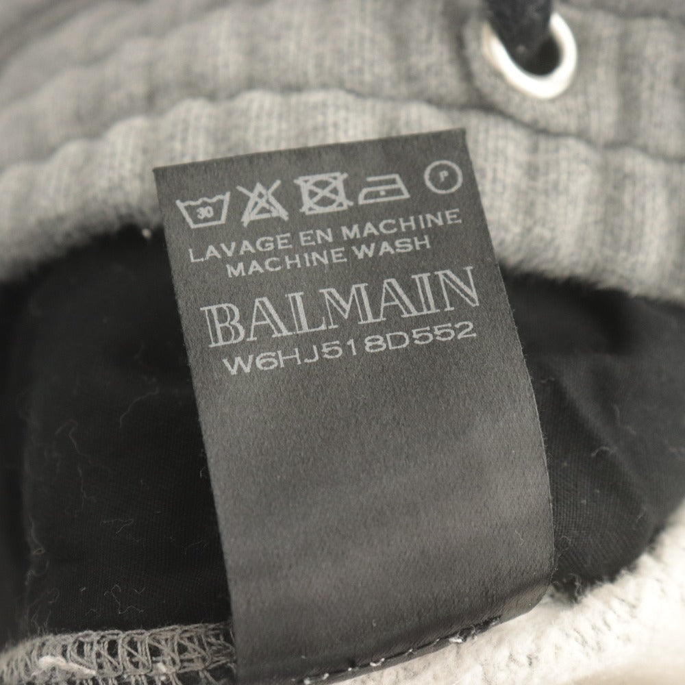 ■ BALMAIN バルマン バイカースウェットパンツ ボトムス バイカーディテール イタリア製 メンズ M ライトグレー