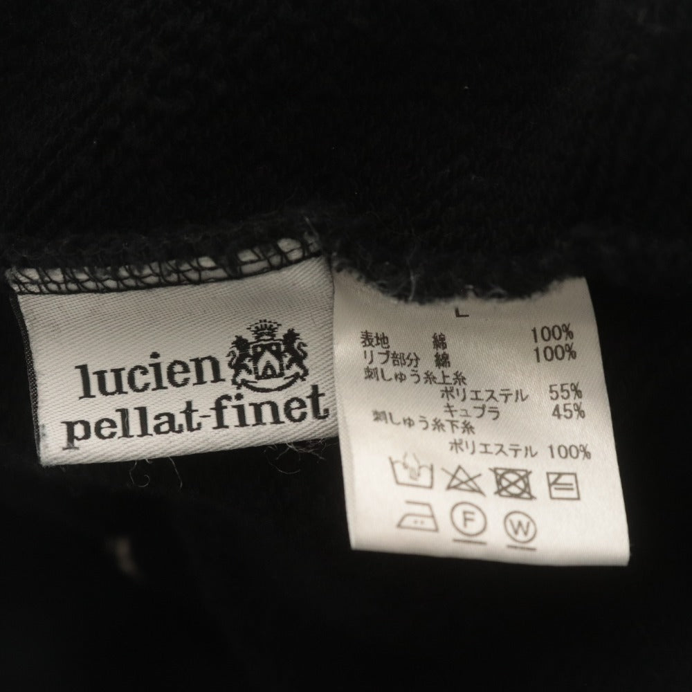 ■ lucien pellat-finet ルシアンペラフィネ パーカー 長袖 トップス フード 星 木 ドクロ柄 日本製 レディース メンズ L 黒 シルバー