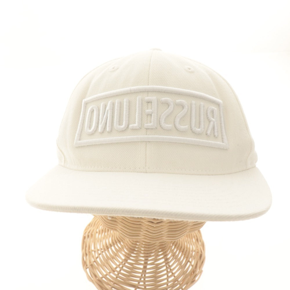 ■ Russeluno ラッセルノ ゴルフキャップ 帽子 CD-81301 ロゴワッペン アクリル Kankou メンズ レディース F(フリーサイズ) 白 ホワイト