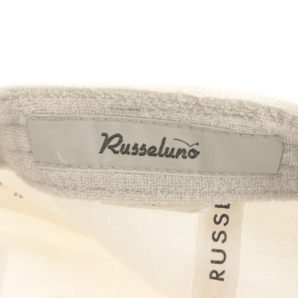 ■ Russeluno ラッセルノ ゴルフキャップ 帽子 CD-81301 ロゴワッペン アクリル Kankou メンズ レディース F(フリーサイズ) 白 ホワイト
