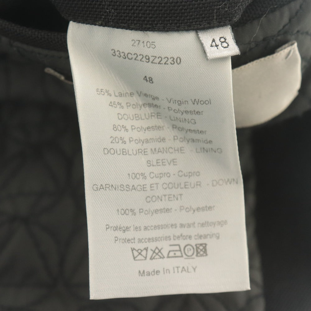 ■ Dior Homme ディオール オム フーディジャケット 長袖 アウター フード ファスナー イタリア製 メンズ 48 (M相当) ブラック 黒