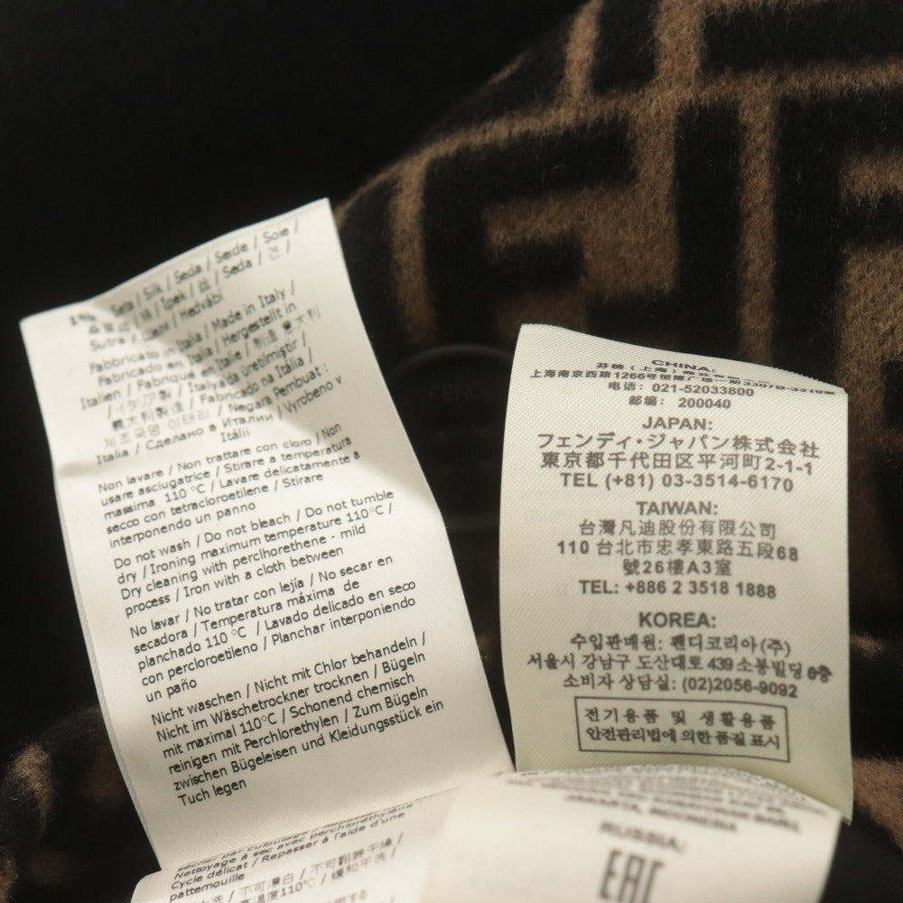 ■ FENDI リバーシブルコート FF0249 A4LJ 長袖 アウター フード ズッカ柄 メンズ レディース 48(M相当) 黒 ベージュ系 付属品付き