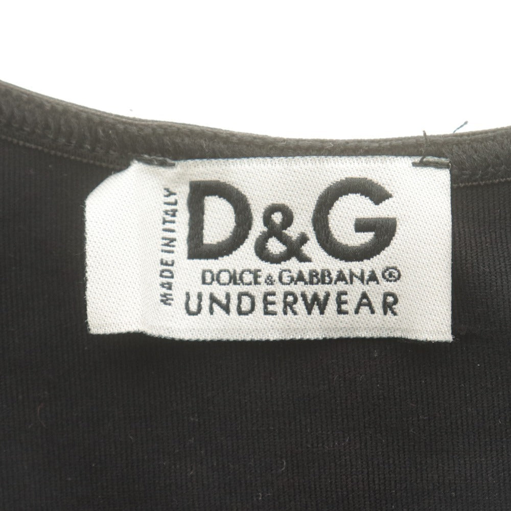 ■ D&G DOLCE&GABBANA キャミソール アンダーウェア ノースリーブ 下着 イタリア製 レディース  ( M～L相当) ブラック 黒