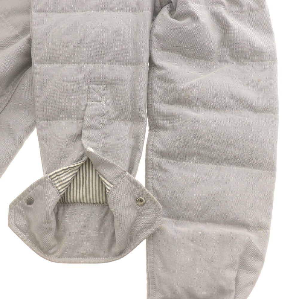 ■ MONCLER GAMME BLEU ダウンジャケット シャツ ブルゾン 長袖 アウター ボーダー柄 イタリア製 メンズ 3 (L相当) ライトグレー