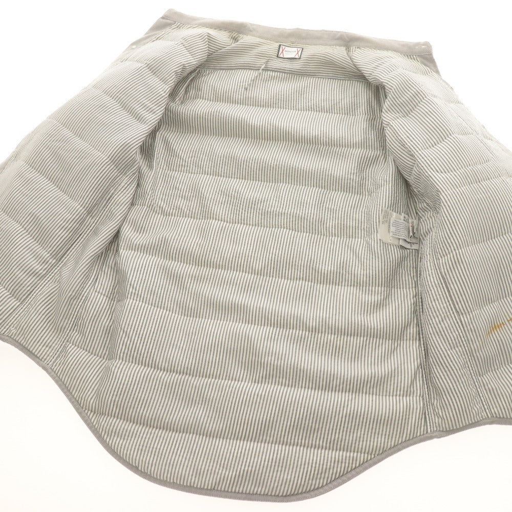 ■ MONCLER GAMME BLEU ダウンジャケット シャツ ブルゾン 長袖 アウター ボーダー柄 イタリア製 メンズ 3 (L相当) ライトグレー